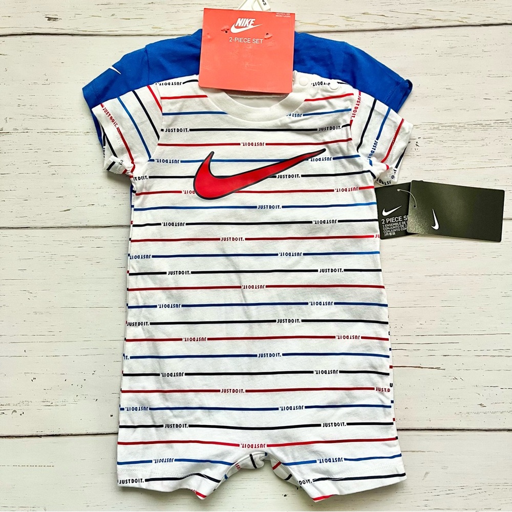 Nike baby onesie romper 2 piece set size 6M - new